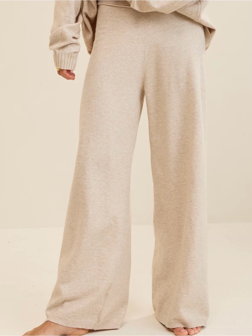 Aerie Sunday Soft Trouser Pants Heather Fawn Cozy Loungewear Travel Size XL